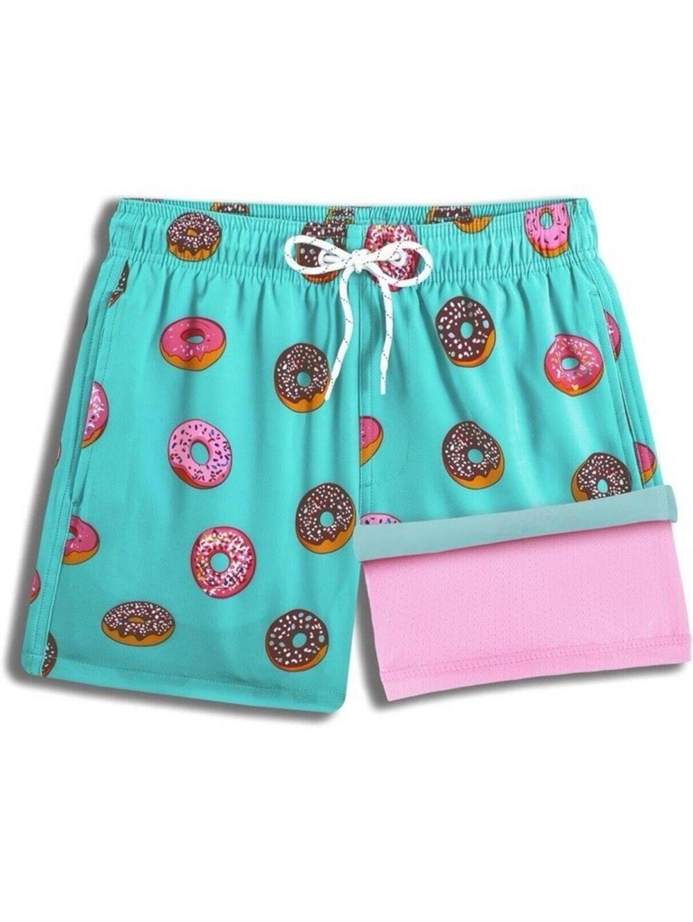 Boys Swim Trunks Donut Compression Lining Swimsuit Board Shorts Size 10-12